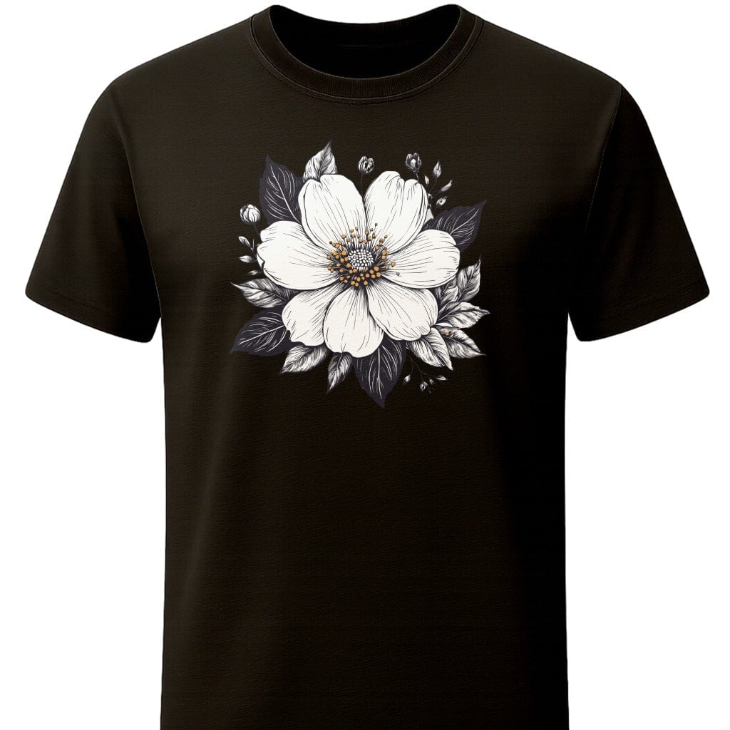 Bloom T-Shirt In S / Black Lightweight adventure tee for outdoor lovers Perfect for hiking camping or road trips Made from soft breathable cotton for all-day comfort Ideal for nature lovers and adventurers FAYO Threads outdoor apparel remember Fun Awaits You Outside