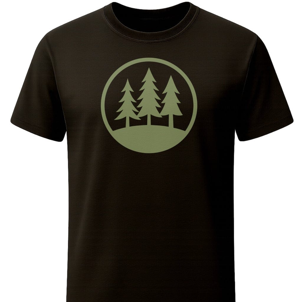 Evergreen Three T-Shirt In S / Black Lightweight adventure tee for outdoor lovers Perfect for hiking camping or road trips Made from soft breathable cotton for all-day comfort Ideal for nature lovers and adventurers FAYO Threads outdoor apparel remember Fun Awaits You Outside