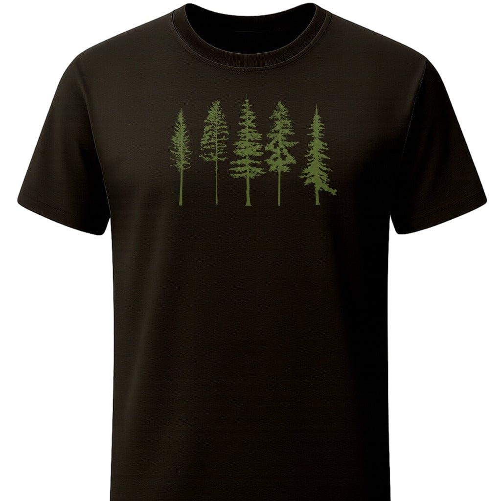 Evergreens T-Shirt In S / Black Lightweight adventure tee for outdoor lovers Perfect for hiking camping or road trips Made from soft breathable cotton for all-day comfort Ideal for nature lovers and adventurers FAYO Threads outdoor apparel remember Fun Awaits You Outside