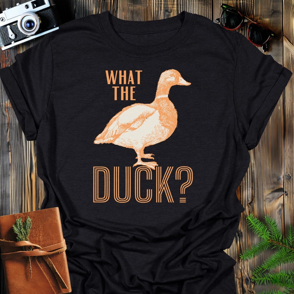 What the Duck T-Shirt In Black / S Lightweight adventure tee for outdoor lovers Perfect for hiking camping or road trips Made from soft breathable cotton for all-day comfort Ideal for nature lovers and adventurers FAYO Threads outdoor apparel remember Fun Awaits You Outside
