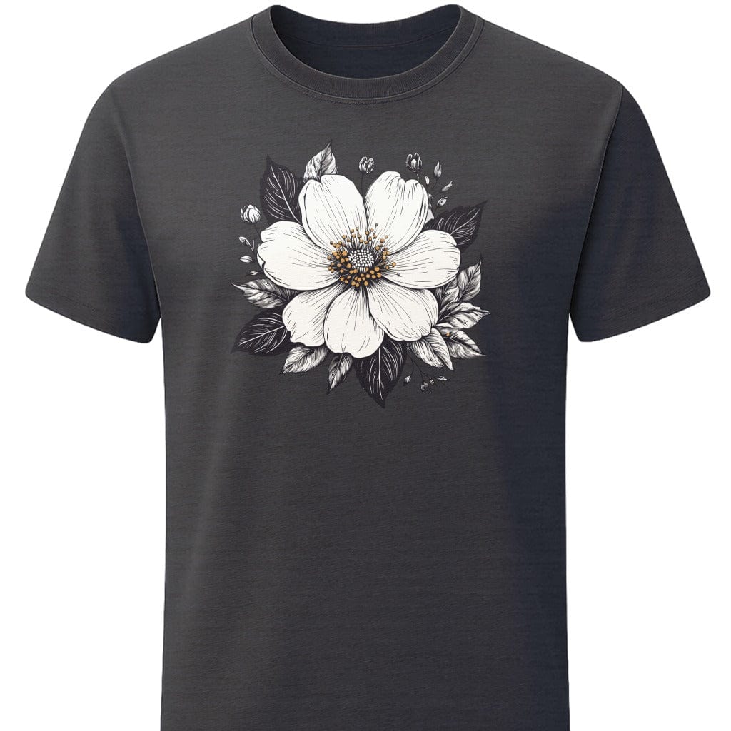 Bloom T-Shirt In S / Dark Heather Lightweight adventure tee for outdoor lovers Perfect for hiking camping or road trips Made from soft breathable cotton for all-day comfort Ideal for nature lovers and adventurers FAYO Threads outdoor apparel remember Fun Awaits You Outside