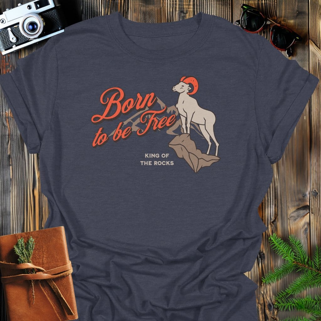 Free Bighorn Sheep T-Shirt In Dark Heather / S Lightweight adventure tee for outdoor lovers Perfect for hiking camping or road trips Made from soft breathable cotton for all-day comfort Ideal for nature lovers and adventurers FAYO Threads outdoor apparel remember Fun Awaits You Outside