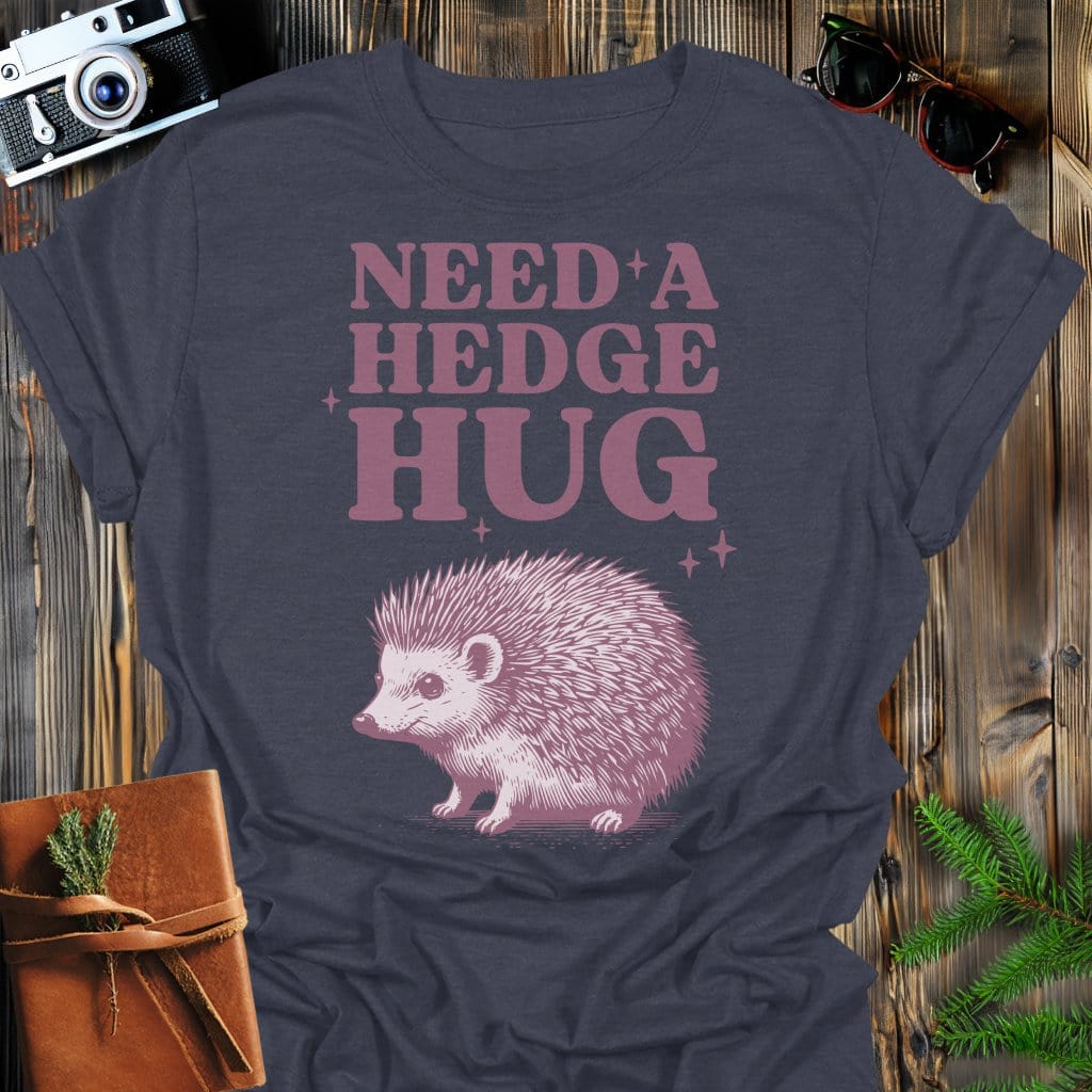Hedge Hug T-Shirt In Dark Heather / S Lightweight adventure tee for outdoor lovers Perfect for hiking camping or road trips Made from soft breathable cotton for all-day comfort Ideal for nature lovers and adventurers FAYO Threads outdoor apparel remember Fun Awaits You Outside