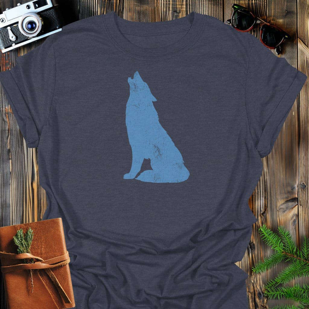 Lone Howl T-Shirt In Dark Heather / S Lightweight adventure tee for outdoor lovers Perfect for hiking camping or road trips Made from soft breathable cotton for all-day comfort Ideal for nature lovers and adventurers FAYO Threads outdoor apparel remember Fun Awaits You Outside