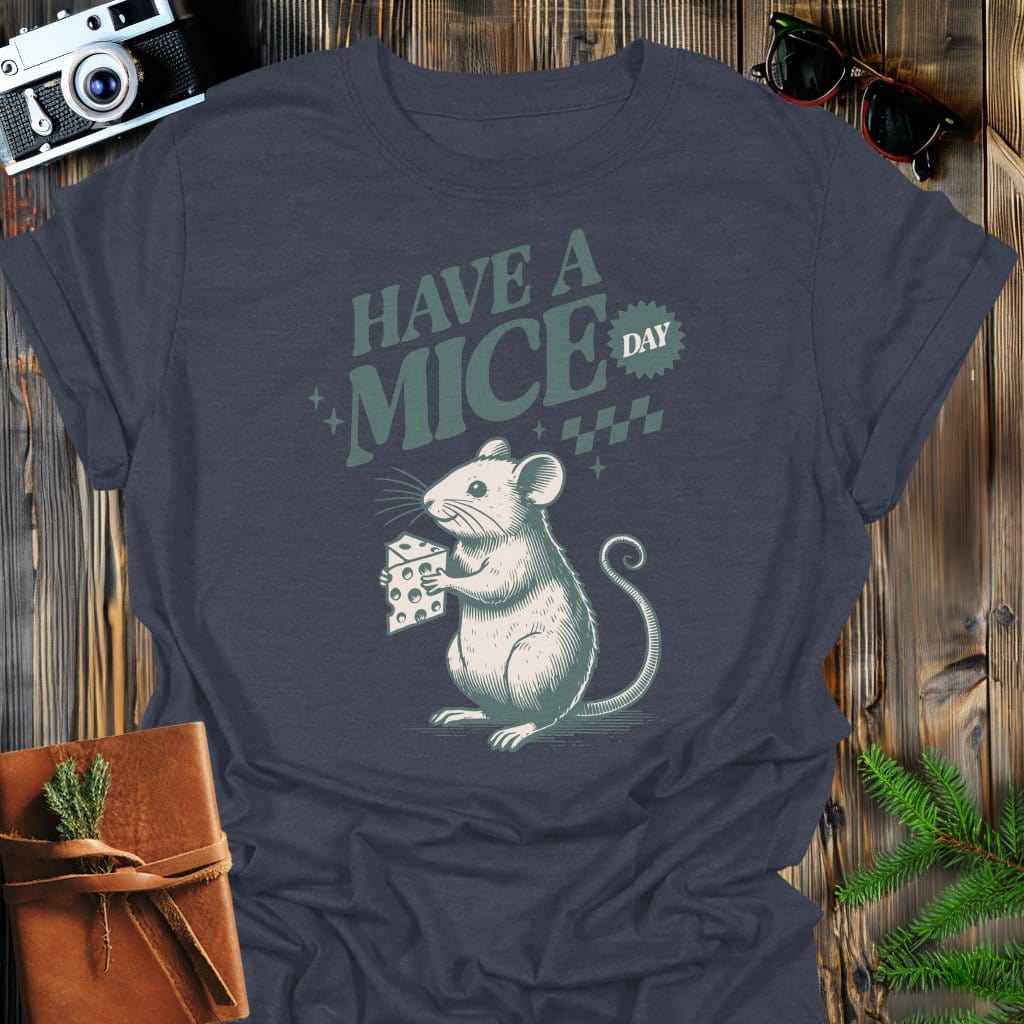 Mice Day T-Shirt In Dark Heather / S Lightweight adventure tee for outdoor lovers Perfect for hiking camping or road trips Made from soft breathable cotton for all-day comfort Ideal for nature lovers and adventurers FAYO Threads outdoor apparel remember Fun Awaits You Outside