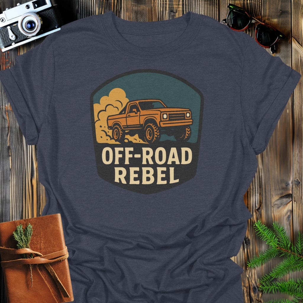 Off-Road Rebel 4x4 T-Shirt In S / Dark Heather Lightweight adventure tee for outdoor lovers Perfect for hiking camping or road trips Made from soft breathable cotton for all-day comfort Ideal for nature lovers and adventurers FAYO Threads outdoor apparel remember Fun Awaits You Outside