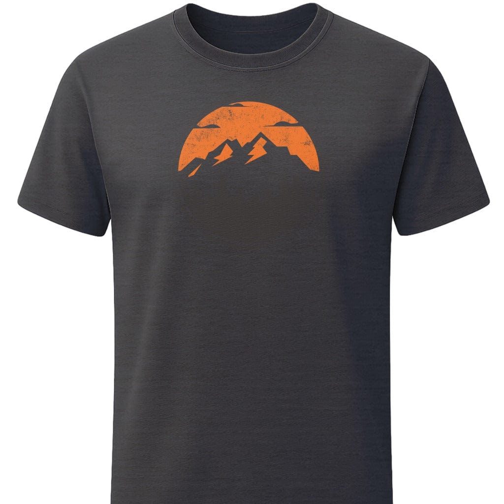 Vintage Mountain Badge T-Shirt In S / Dark Heather Lightweight adventure tee for outdoor lovers Perfect for hiking camping or road trips Made from soft breathable cotton for all-day comfort Ideal for nature lovers and adventurers FAYO Threads outdoor apparel remember Fun Awaits You Outside