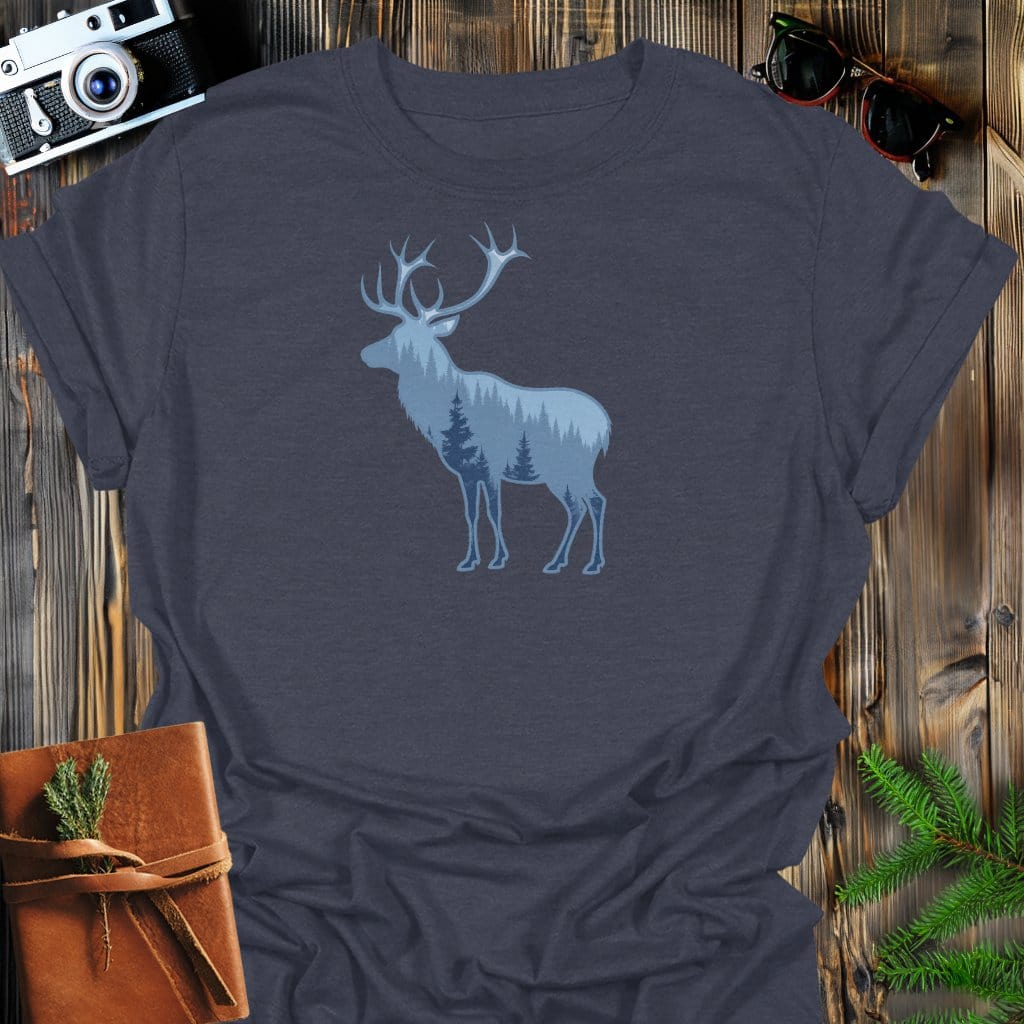 Wild Elk T-Shirt In Dark Heather / S Lightweight adventure tee for outdoor lovers Perfect for hiking camping or road trips Made from soft breathable cotton for all-day comfort Ideal for nature lovers and adventurers FAYO Threads outdoor apparel remember Fun Awaits You Outside