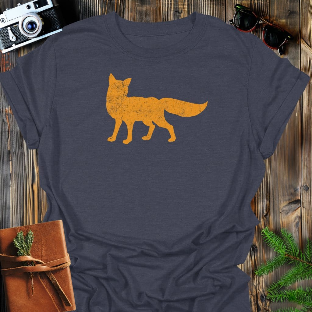 Wild Fox T-Shirt In Dark Heather / S Lightweight adventure tee for outdoor lovers Perfect for hiking camping or road trips Made from soft breathable cotton for all-day comfort Ideal for nature lovers and adventurers FAYO Threads outdoor apparel remember Fun Awaits You Outside
