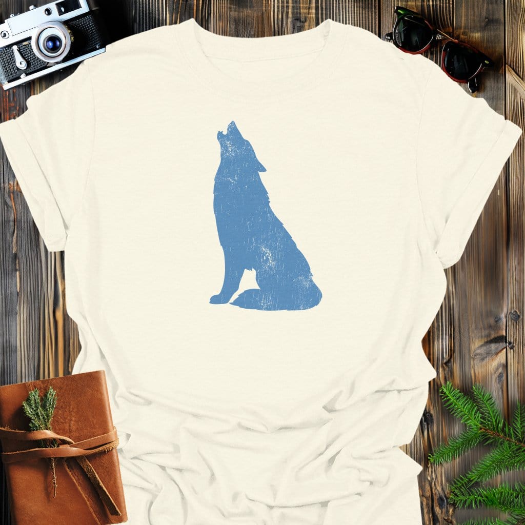 Lone Howl T-Shirt In Natural / S Lightweight adventure tee for outdoor lovers Perfect for hiking camping or road trips Made from soft breathable cotton for all-day comfort Ideal for nature lovers and adventurers FAYO Threads outdoor apparel remember Fun Awaits You Outside