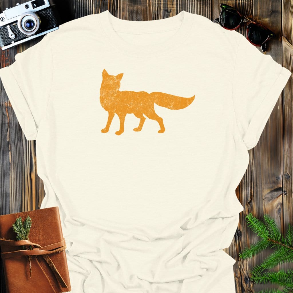Wild Fox T-Shirt In Natural / S Lightweight adventure tee for outdoor lovers Perfect for hiking camping or road trips Made from soft breathable cotton for all-day comfort Ideal for nature lovers and adventurers FAYO Threads outdoor apparel remember Fun Awaits You Outside
