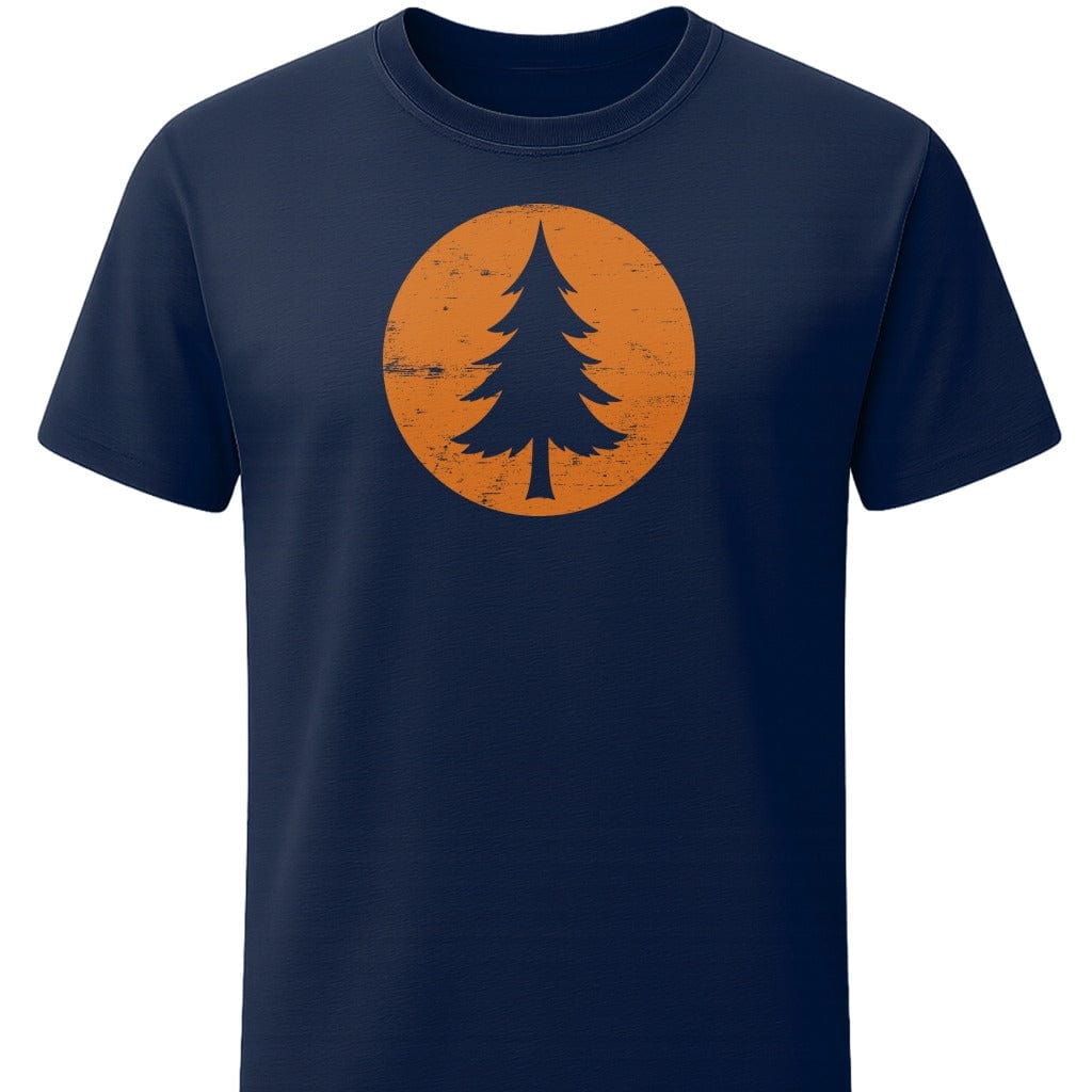 Distressed Tree T-Shirt In S / Navy Lightweight adventure tee for outdoor lovers Perfect for hiking camping or road trips Made from soft breathable cotton for all-day comfort Ideal for nature lovers and adventurers FAYO Threads outdoor apparel remember Fun Awaits You Outside