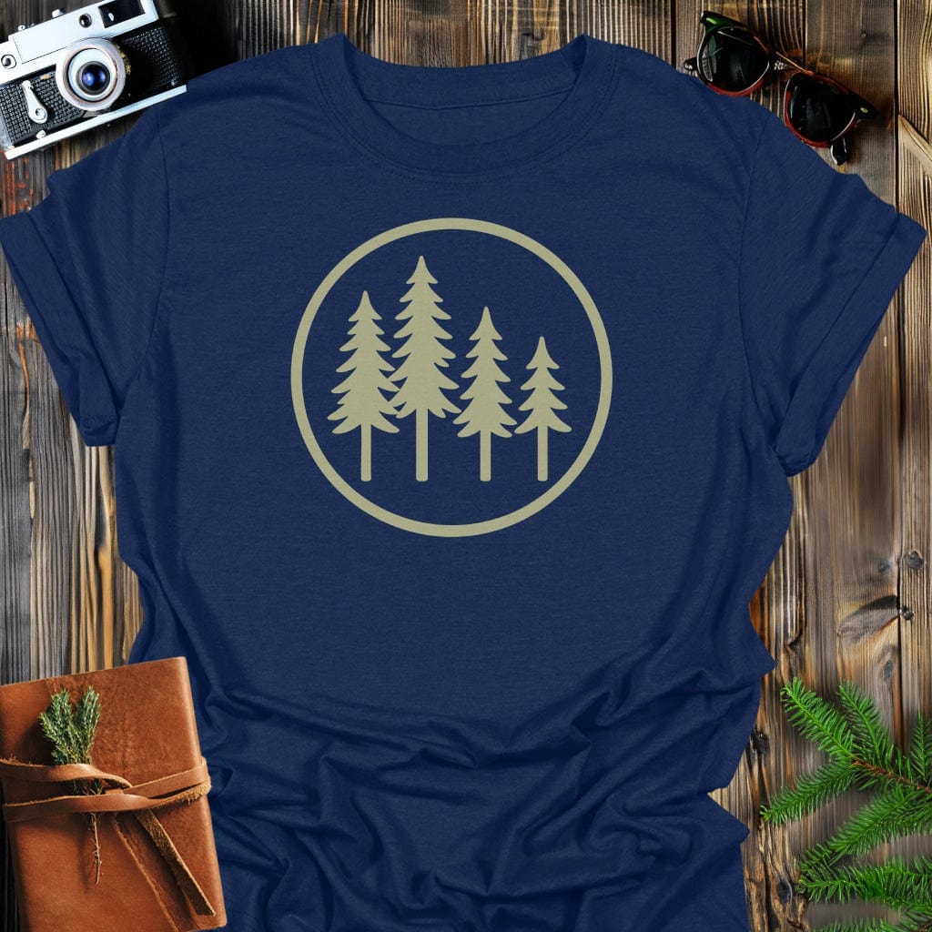 Evergreen Family T-Shirt In S / Navy Lightweight adventure tee for outdoor lovers Perfect for hiking camping or road trips Made from soft breathable cotton for all-day comfort Ideal for nature lovers and adventurers FAYO Threads outdoor apparel remember Fun Awaits You Outside