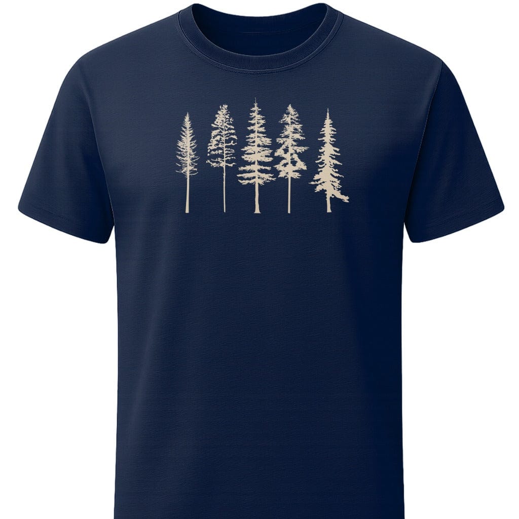 Evergreen T-Shirt In S / Navy Lightweight adventure tee for outdoor lovers Perfect for hiking camping or road trips Made from soft breathable cotton for all-day comfort Ideal for nature lovers and adventurers FAYO Threads outdoor apparel remember Fun Awaits You Outside