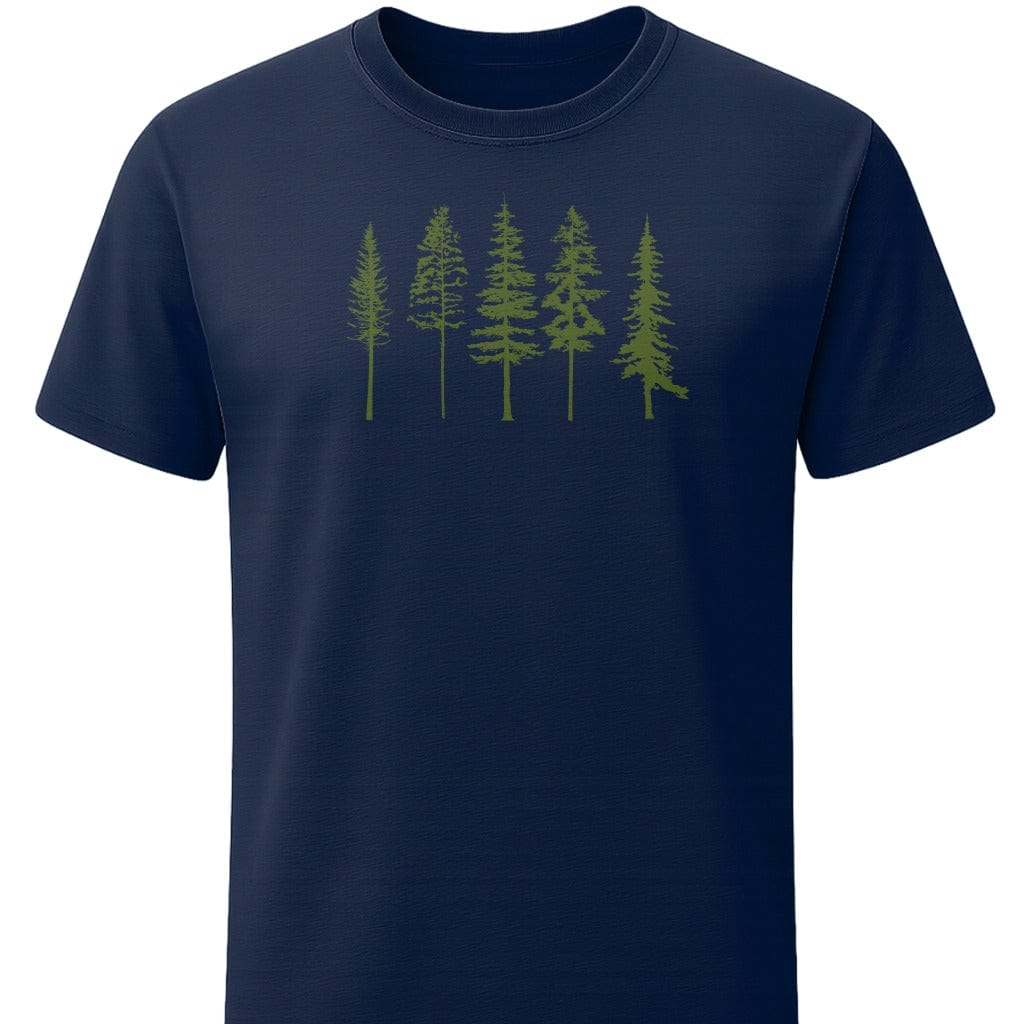 Evergreens T-Shirt In S / Navy Lightweight adventure tee for outdoor lovers Perfect for hiking camping or road trips Made from soft breathable cotton for all-day comfort Ideal for nature lovers and adventurers FAYO Threads outdoor apparel remember Fun Awaits You Outside