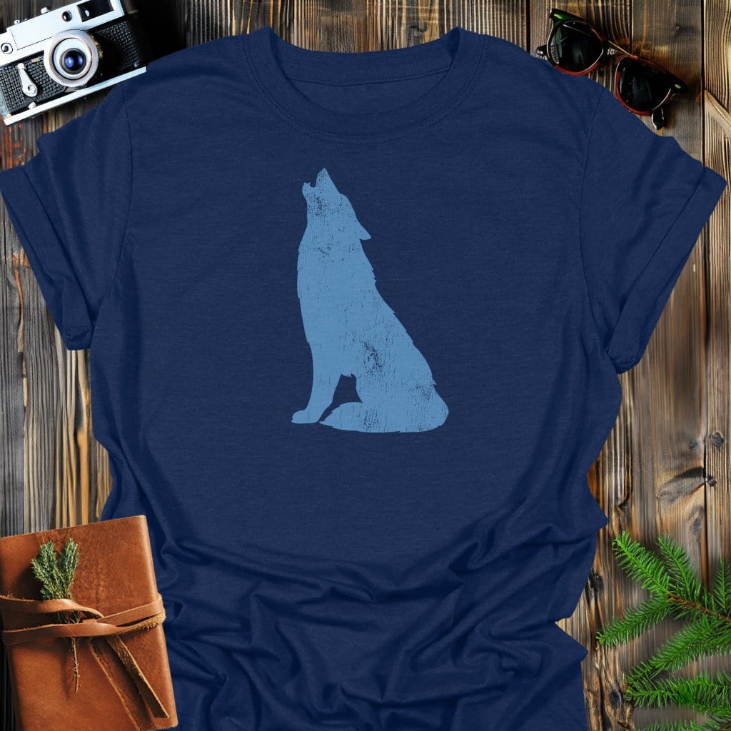 Lone Howl T-Shirt In Navy / S Lightweight adventure tee for outdoor lovers Perfect for hiking camping or road trips Made from soft breathable cotton for all-day comfort Ideal for nature lovers and adventurers FAYO Threads outdoor apparel remember Fun Awaits You Outside