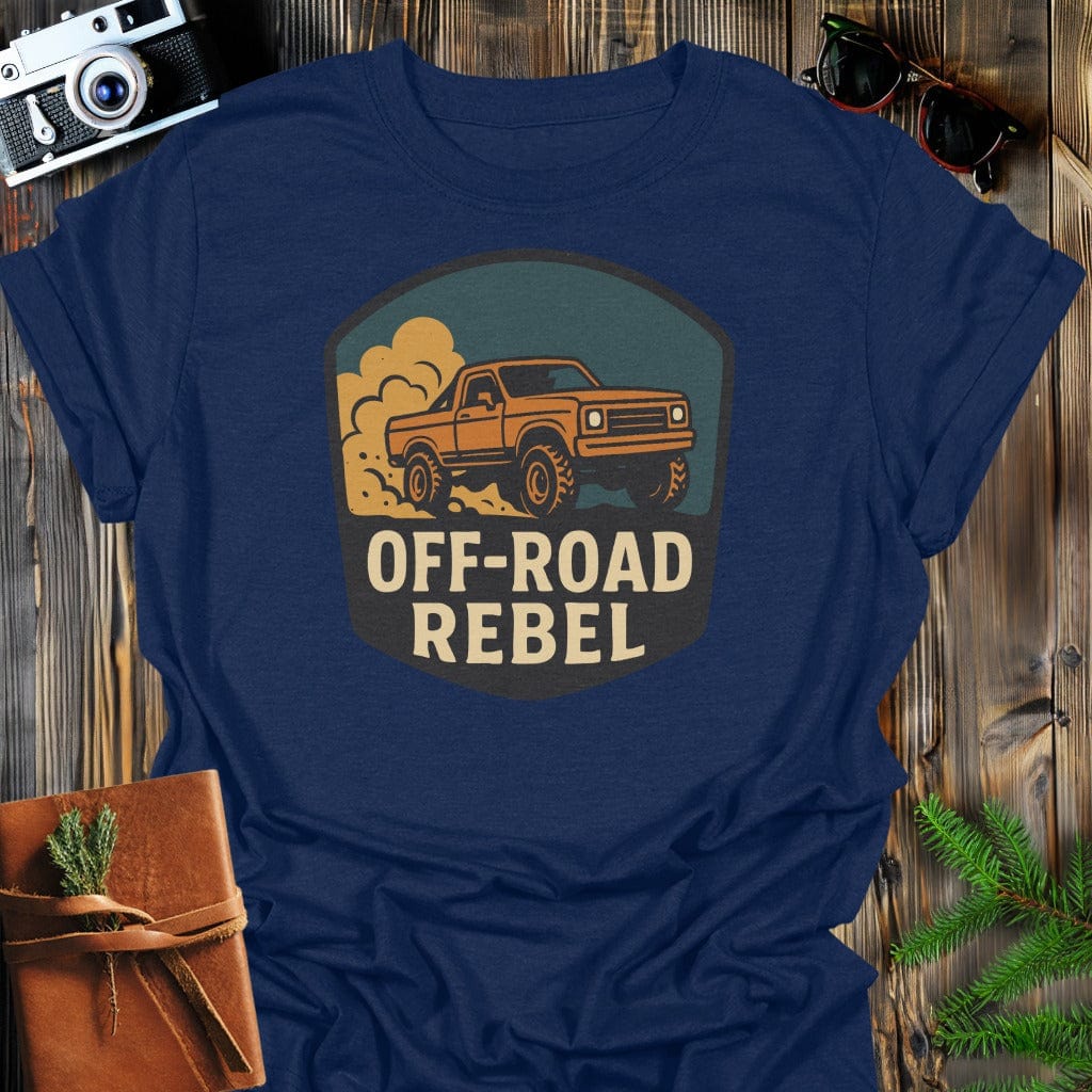 Off-Road Rebel 4x4 T-Shirt In S / Navy Lightweight adventure tee for outdoor lovers Perfect for hiking camping or road trips Made from soft breathable cotton for all-day comfort Ideal for nature lovers and adventurers FAYO Threads outdoor apparel remember Fun Awaits You Outside