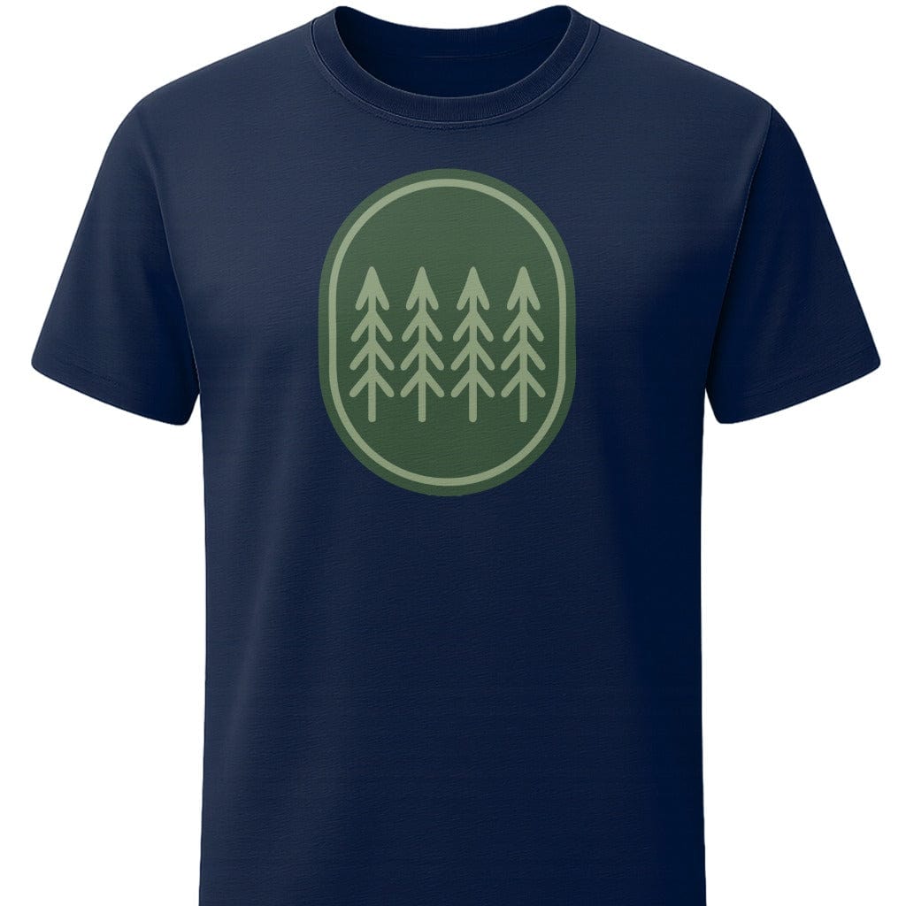 Simply Trees T-Shirt In S / Navy Lightweight adventure tee for outdoor lovers Perfect for hiking camping or road trips Made from soft breathable cotton for all-day comfort Ideal for nature lovers and adventurers FAYO Threads outdoor apparel remember Fun Awaits You Outside