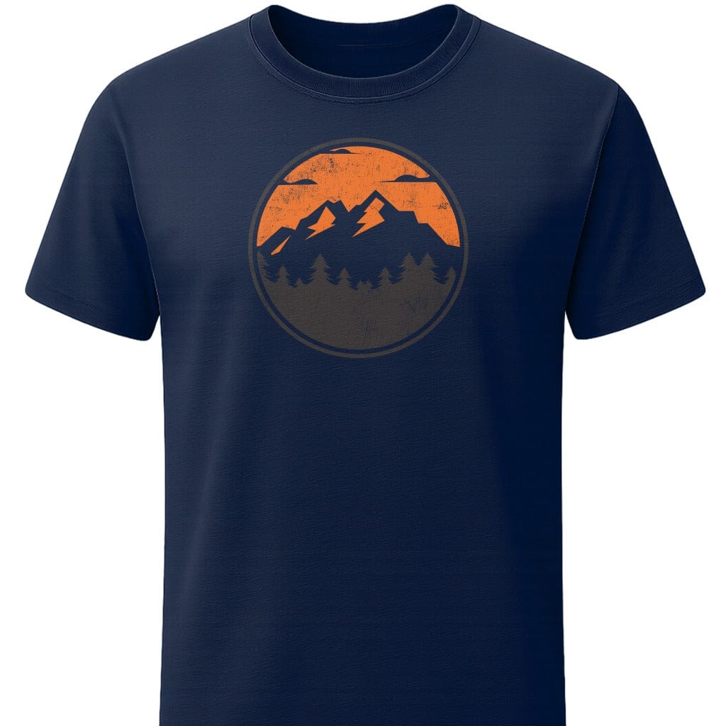 Vintage Mountain Badge T-Shirt In S / Navy Lightweight adventure tee for outdoor lovers Perfect for hiking camping or road trips Made from soft breathable cotton for all-day comfort Ideal for nature lovers and adventurers FAYO Threads outdoor apparel remember Fun Awaits You Outside