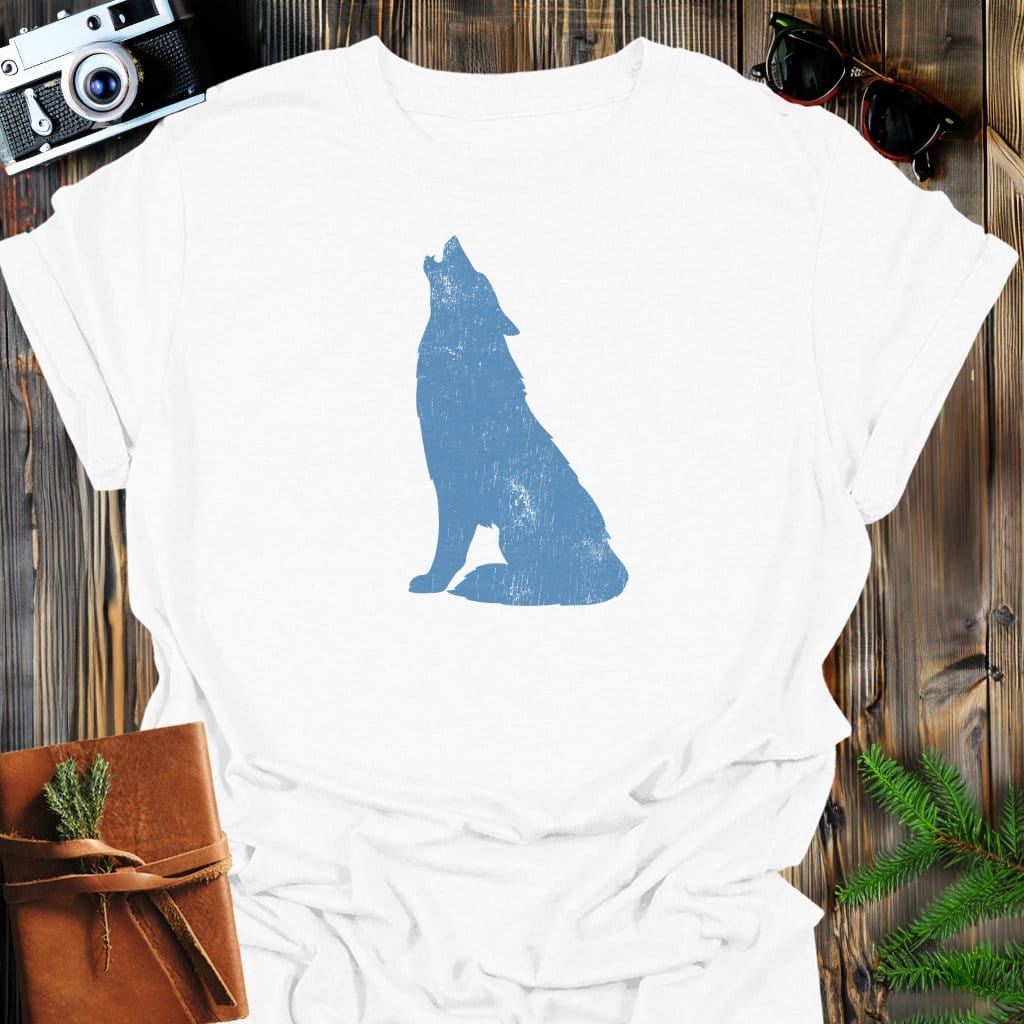 Lone Howl T-Shirt In White / S Lightweight adventure tee for outdoor lovers Perfect for hiking camping or road trips Made from soft breathable cotton for all-day comfort Ideal for nature lovers and adventurers FAYO Threads outdoor apparel remember Fun Awaits You Outside