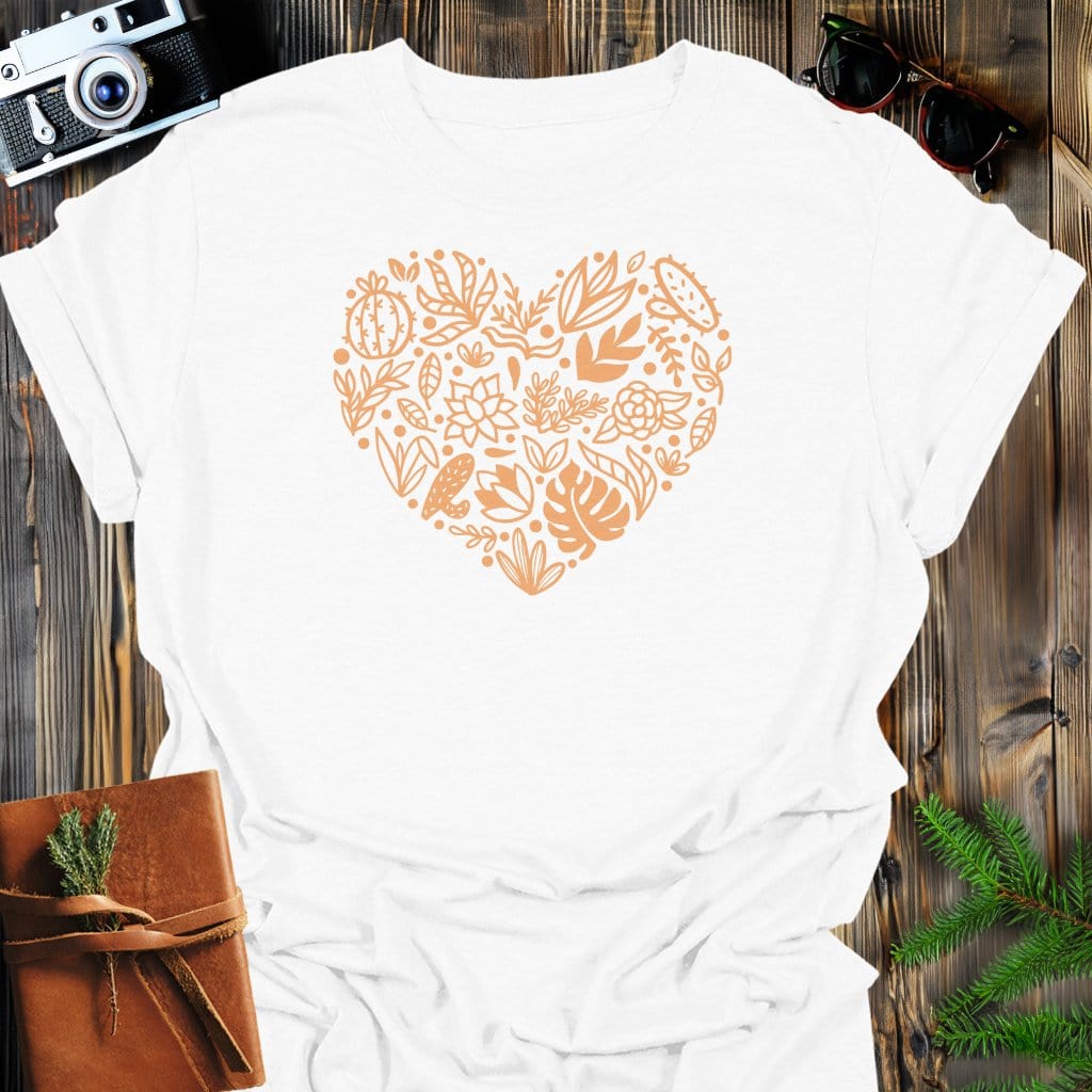 Planted Heart T-Shirt In White / S Lightweight adventure tee for outdoor lovers Perfect for hiking camping or road trips Made from soft breathable cotton for all-day comfort Ideal for nature lovers and adventurers FAYO Threads outdoor apparel remember Fun Awaits You Outside