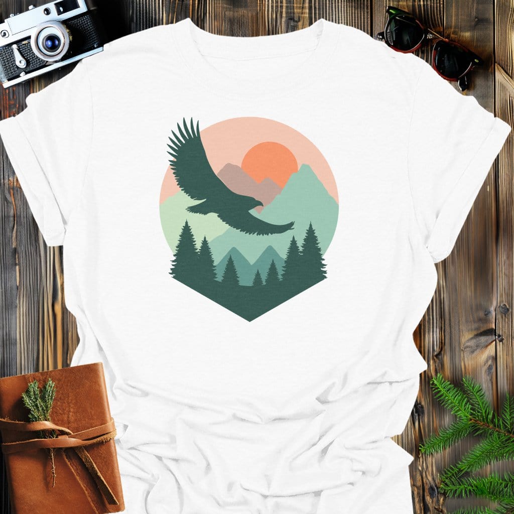 Summit Soar T-Shirt In White / S Lightweight adventure tee for outdoor lovers Perfect for hiking camping or road trips Made from soft breathable cotton for all-day comfort Ideal for nature lovers and adventurers FAYO Threads outdoor apparel remember Fun Awaits You Outside