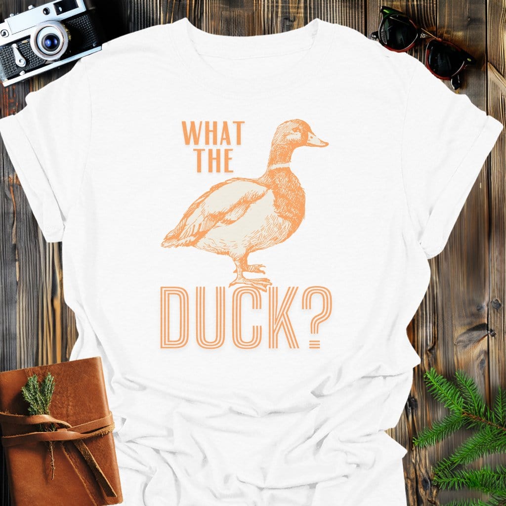 What the Duck T-Shirt In White / S Lightweight adventure tee for outdoor lovers Perfect for hiking camping or road trips Made from soft breathable cotton for all-day comfort Ideal for nature lovers and adventurers FAYO Threads outdoor apparel remember Fun Awaits You Outside