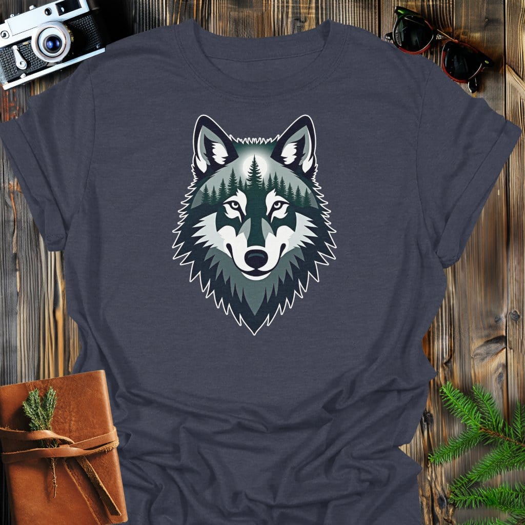 Forest Wolf T-Shirt In Dark Heather / S Lightweight adventure tee for outdoor lovers Perfect for hiking camping or road trips Made from soft breathable cotton for all-day comfort Ideal for nature lovers and adventurers FAYO Threads outdoor apparel remember Fun Awaits You Outside