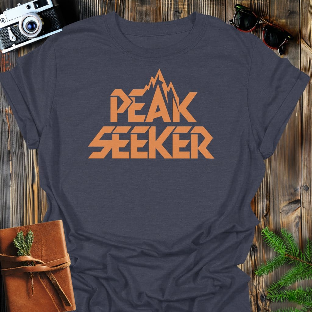 Peak Seeker T-Shirt In Dark Heather / S Lightweight adventure tee for outdoor lovers Perfect for hiking camping or road trips Made from soft breathable cotton for all-day comfort Ideal for nature lovers and adventurers FAYO Threads outdoor apparel remember Fun Awaits You Outside