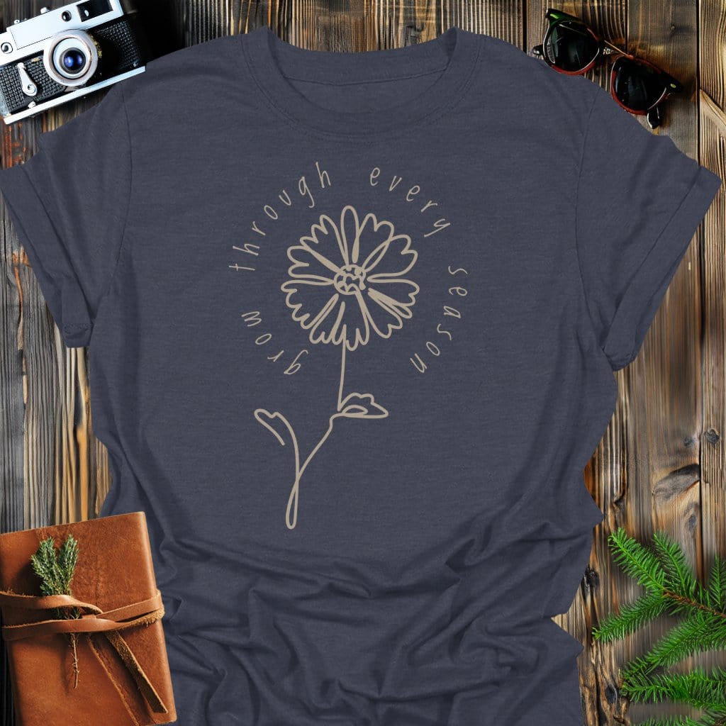 Seasonal Growth T-Shirt In Dark Heather / S Lightweight adventure tee for outdoor lovers Perfect for hiking camping or road trips Made from soft breathable cotton for all-day comfort Ideal for nature lovers and adventurers FAYO Threads outdoor apparel remember Fun Awaits You Outside
