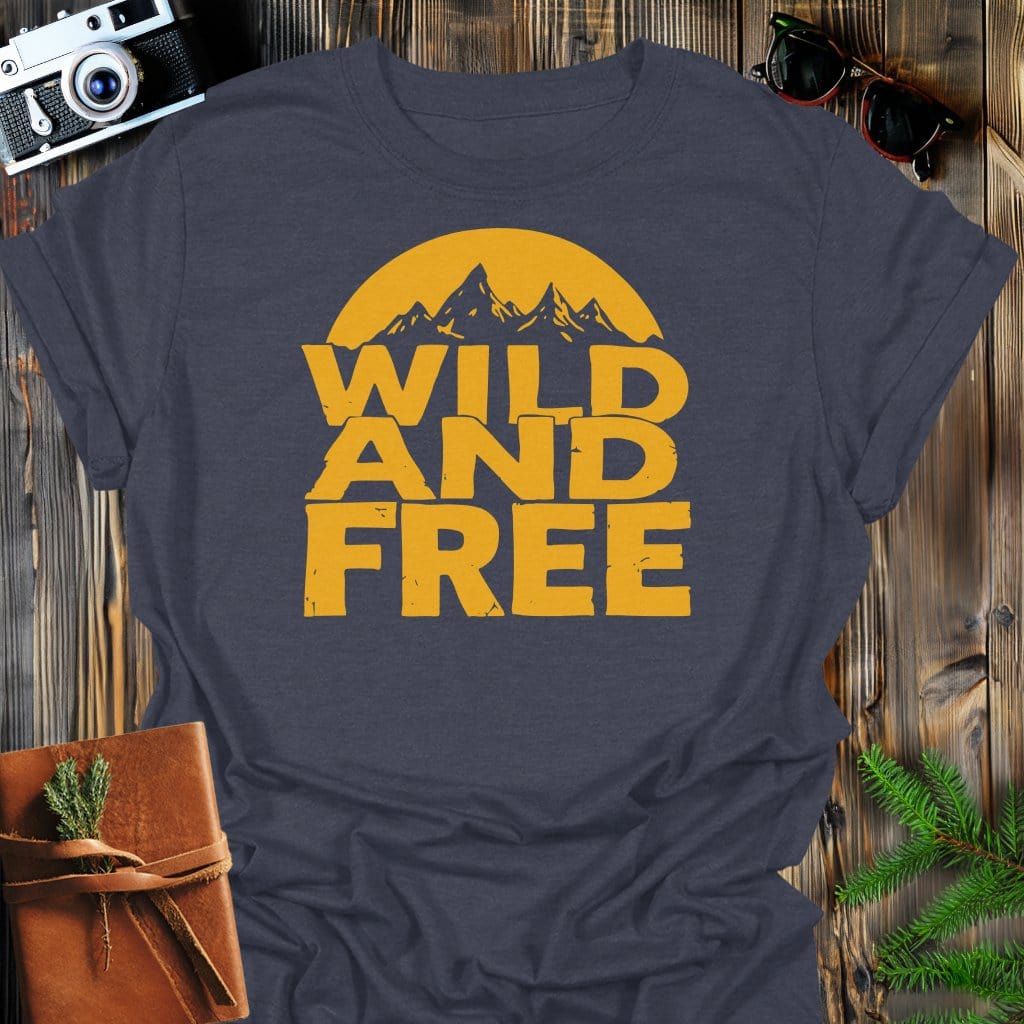 Wild & Free T-Shirt In Dark Heather / S Lightweight adventure tee for outdoor lovers Perfect for hiking camping or road trips Made from soft breathable cotton for all-day comfort Ideal for nature lovers and adventurers FAYO Threads outdoor apparel remember Fun Awaits You Outside
