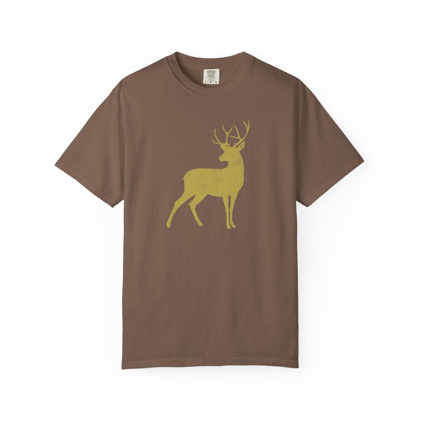 Vintage Golden Buck T-Shirt In Espresso / S Lightweight adventure tee for outdoor lovers Perfect for hiking camping or road trips Made from soft breathable cotton for all-day comfort Ideal for nature lovers and adventurers FAYO Threads outdoor apparel remember Fun Awaits You Outside