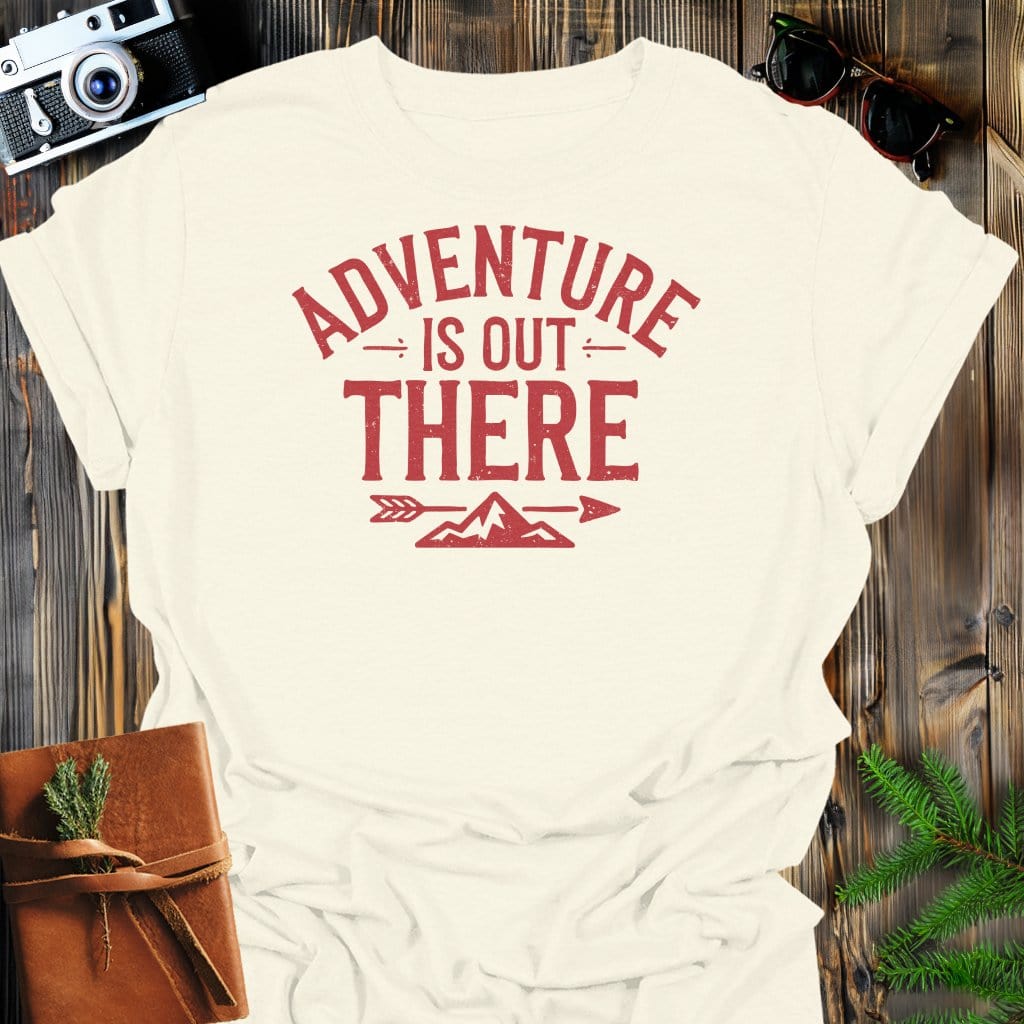 Adventure Mountain T-Shirt In Natural / S Lightweight adventure tee for outdoor lovers Perfect for hiking camping or road trips Made from soft breathable cotton for all-day comfort Ideal for nature lovers and adventurers FAYO Threads outdoor apparel remember Fun Awaits You Outside
