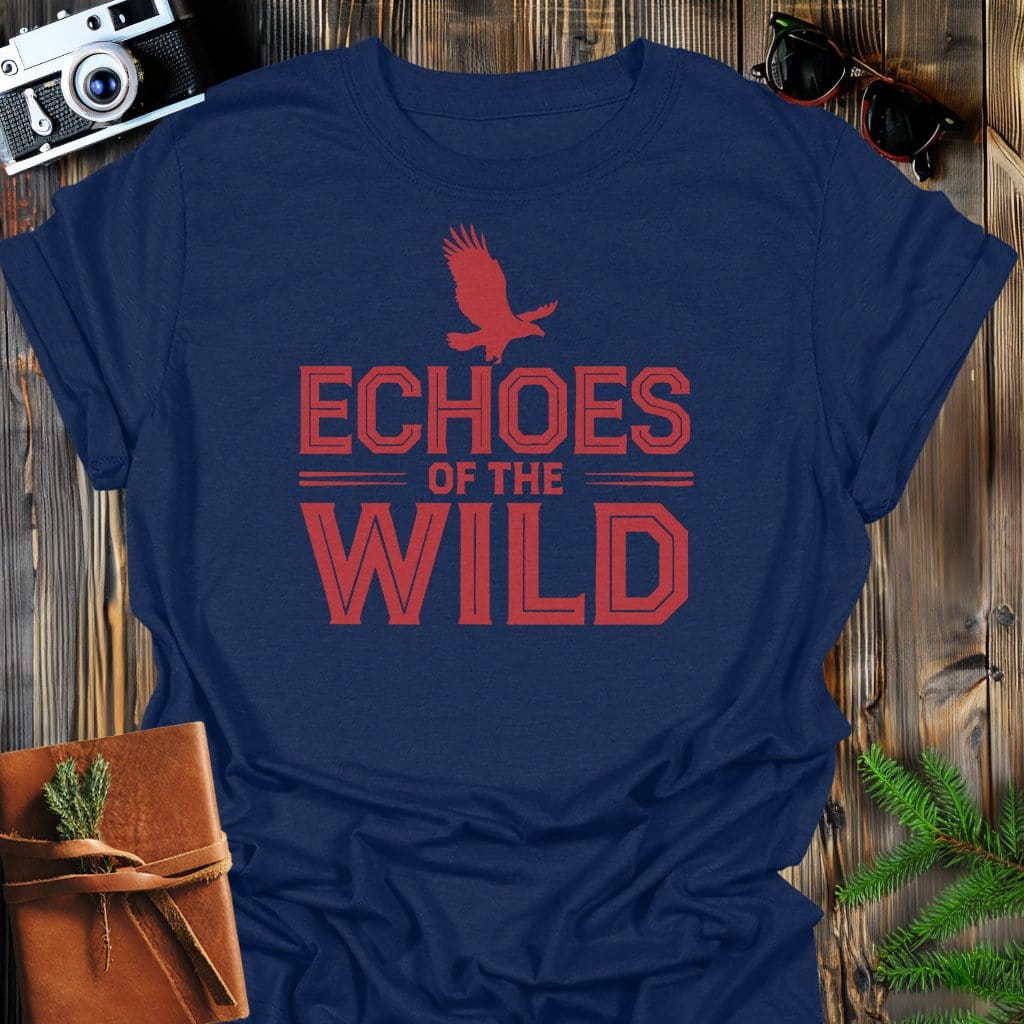 Echos of the Wild T-Shirt In Navy / S Lightweight adventure tee for outdoor lovers Perfect for hiking camping or road trips Made from soft breathable cotton for all-day comfort Ideal for nature lovers and adventurers FAYO Threads outdoor apparel remember Fun Awaits You Outside