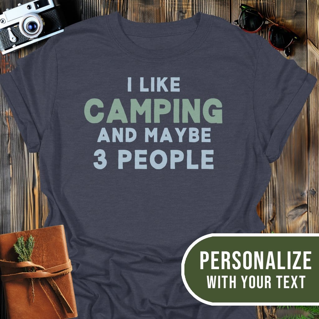 Personalized Camping Mood T-Shirt In Dark Heather / S Lightweight adventure tee for outdoor lovers Perfect for hiking camping or road trips Made from soft breathable cotton for all-day comfort Ideal for nature lovers and adventurers FAYO Threads outdoor apparel remember Fun Awaits You Outside