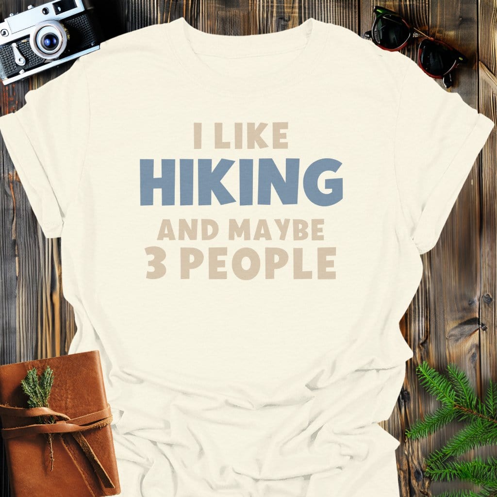 Hiking Mood T-Shirt In Natural / S Lightweight adventure tee for outdoor lovers Perfect for hiking camping or road trips Made from soft breathable cotton for all-day comfort Ideal for nature lovers and adventurers FAYO Threads outdoor apparel remember Fun Awaits You Outside