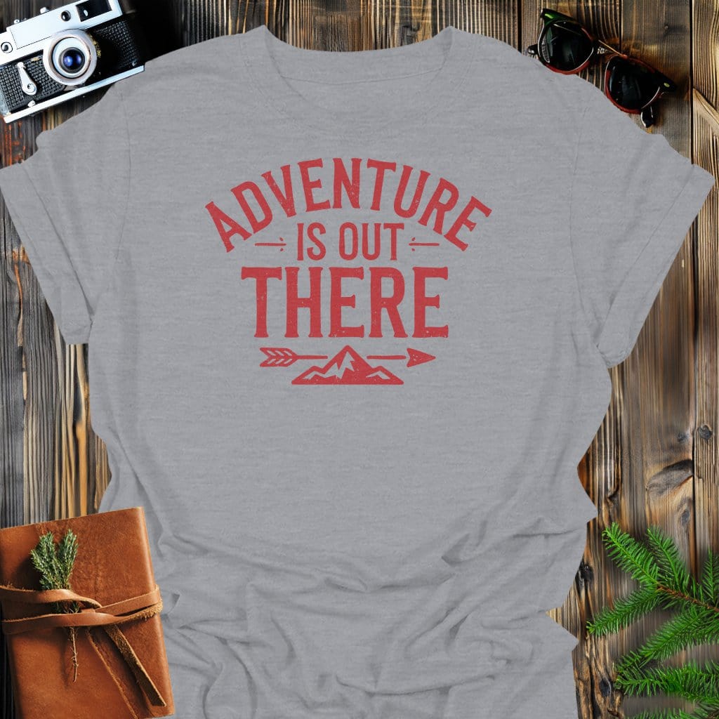Adventure Mountain T-Shirt In Sport Grey / S Lightweight adventure tee for outdoor lovers Perfect for hiking camping or road trips Made from soft breathable cotton for all-day comfort Ideal for nature lovers and adventurers FAYO Threads outdoor apparel remember Fun Awaits You Outside