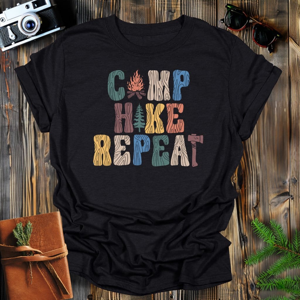 MyDesigns Physical Item Black / S Camp, Hike, Repeat T-Shirt