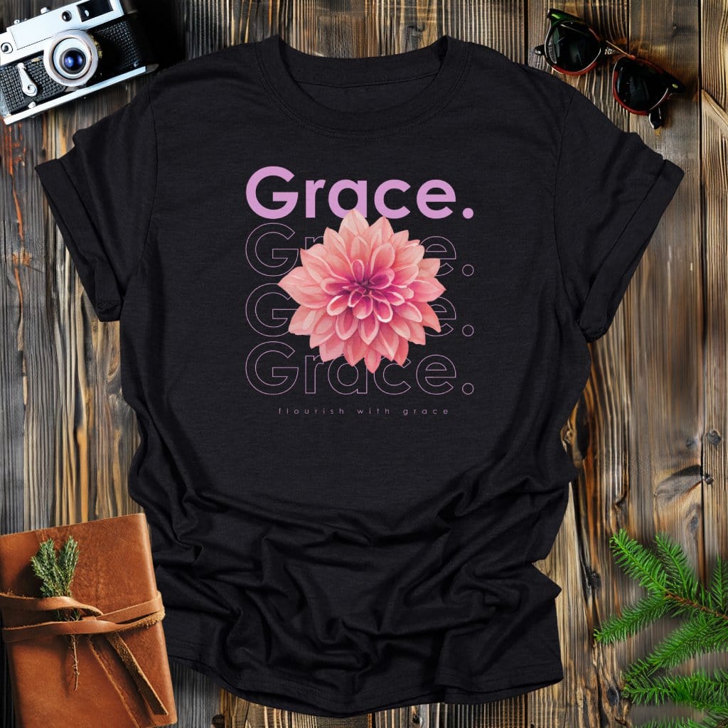 MyDesigns Physical Item Black / S Grace & Flowers T-Shirt