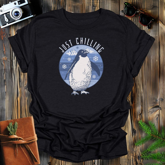 MyDesigns Physical Item Black / S Just Chilling Penguin T-Shirt