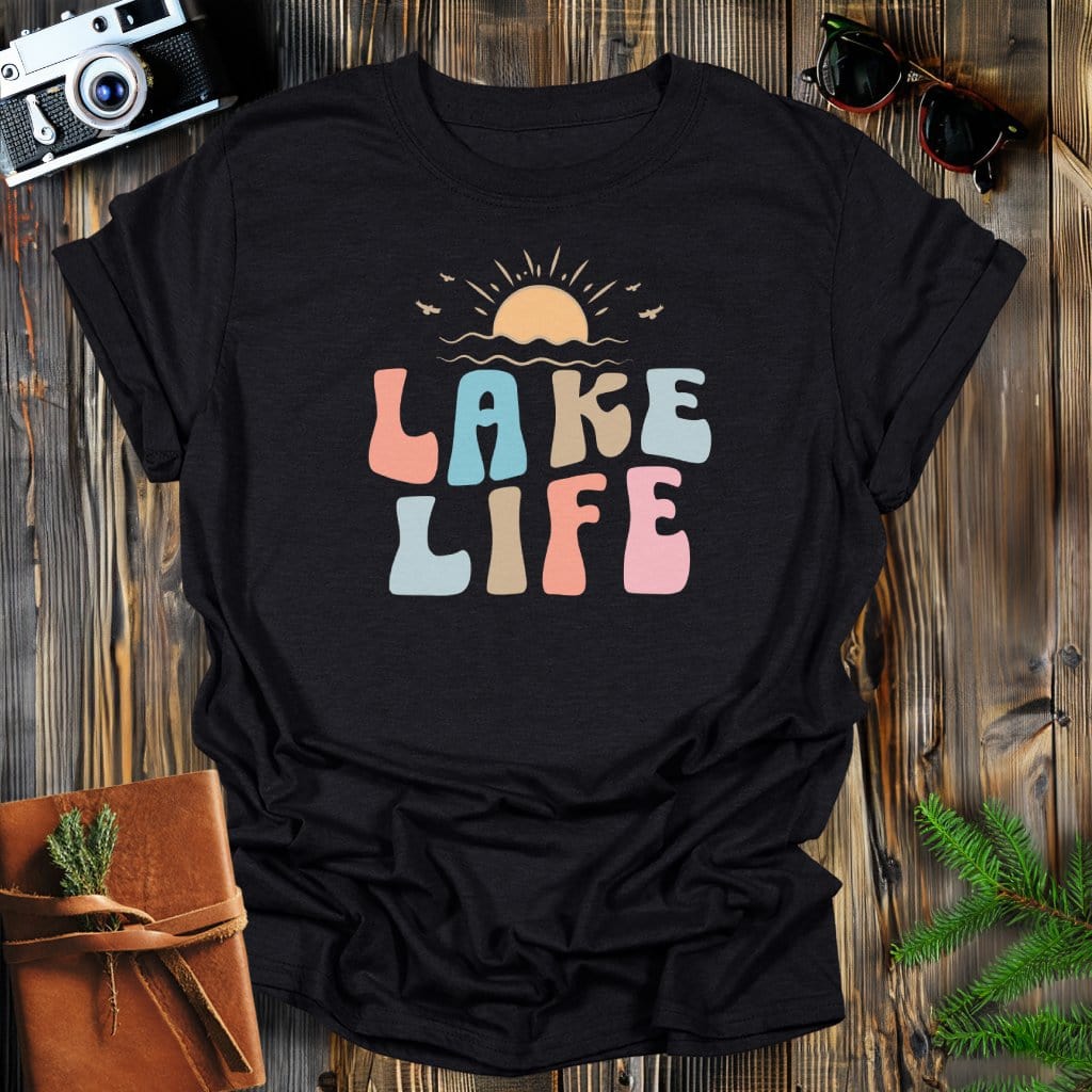 MyDesigns Physical Item Black / S Lake Life Sunset T-Shirt