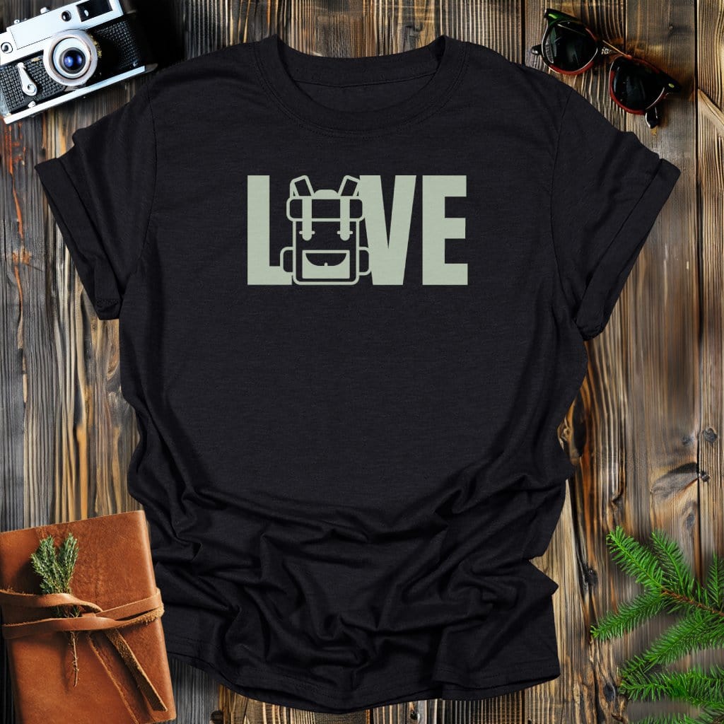 MyDesigns Physical Item Black / S Love Hiking Backpack T-Shirt