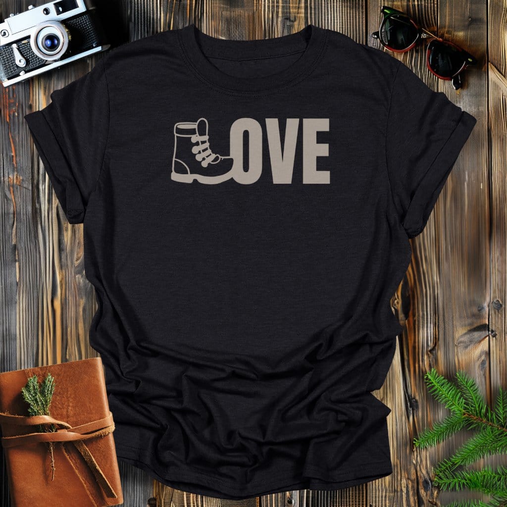 MyDesigns Physical Item Black / S Love Hiking Boot T-Shirt