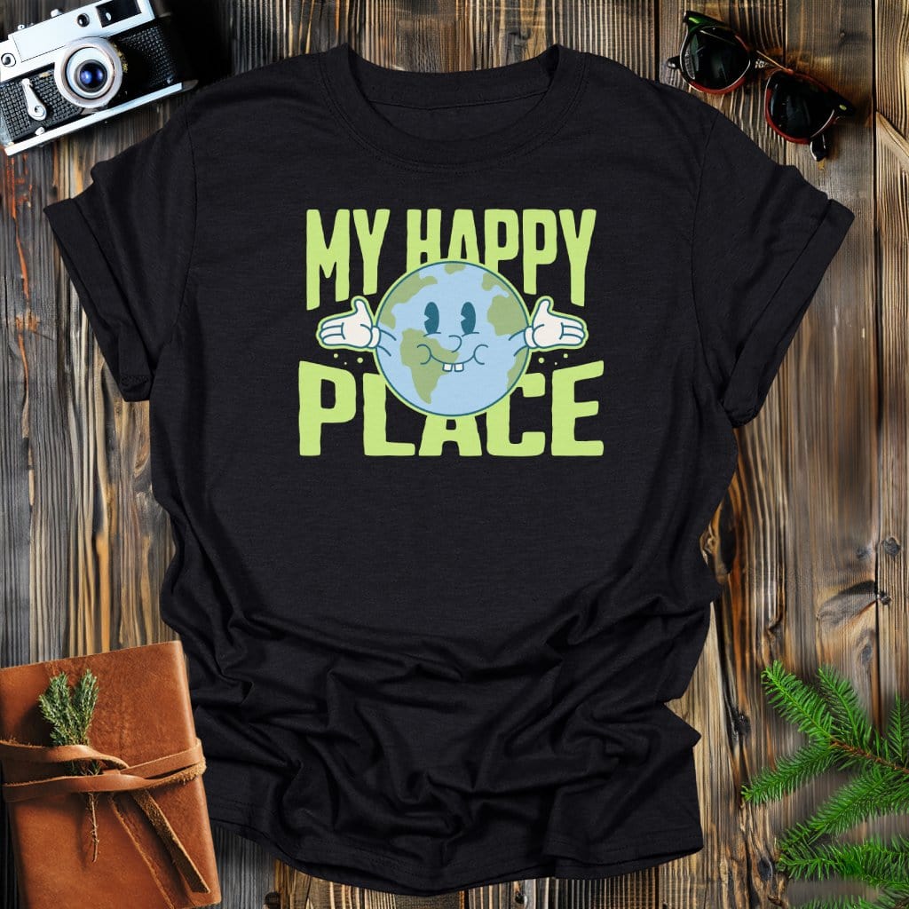 MyDesigns Physical Item Black / S My Happy Place, Earth Hugging T-Shirt