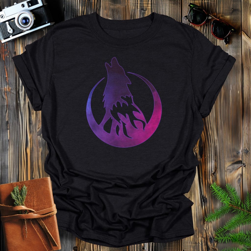 MyDesigns Physical Item Black / S Smokey Howling Wolf T-Shirt