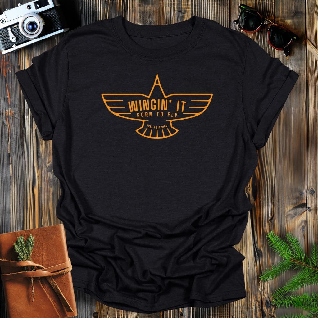 MyDesigns Physical Item Black / S Wingin' It Born to Fly Free as a Bird T-Shirt