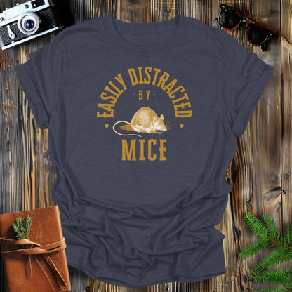 MyDesigns Physical Item Dark Heather / S Easily Distracted By Mice T-Shirt