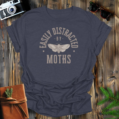 MyDesigns Physical Item Dark Heather / S Easily Distracted By Moths T-Shirt