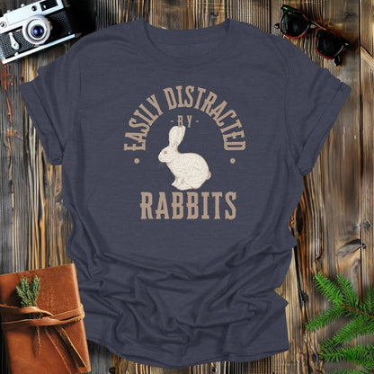 MyDesigns Physical Item Dark Heather / S Easily Distracted By Rabbits T-Shirt