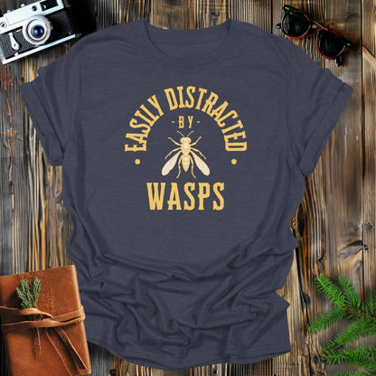 MyDesigns Physical Item Dark Heather / S Easily Distracted By Wasps T-Shirt